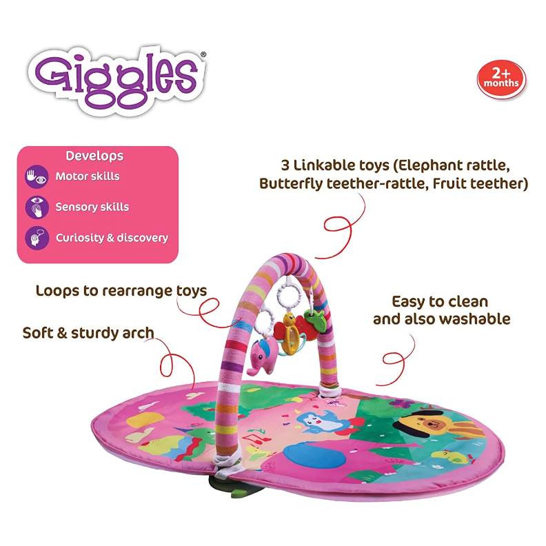 Funskool Giggles 3 In 1 Deluxe Playgym Pink Age- 2 Months & Above