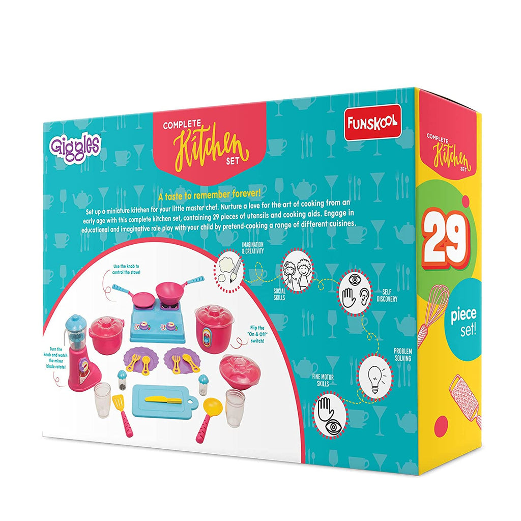 Funskool Giggles Complete Kitchen Set - 29 Pieces Multicolor Age- 3 Years & Above