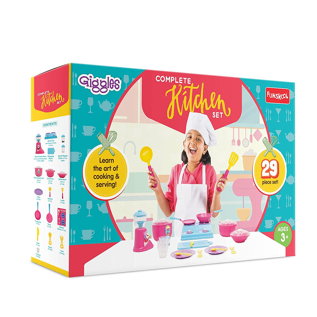 Funskool Giggles Complete Kitchen Set - 29 Pieces Multicolor Age- 3 Years & Above