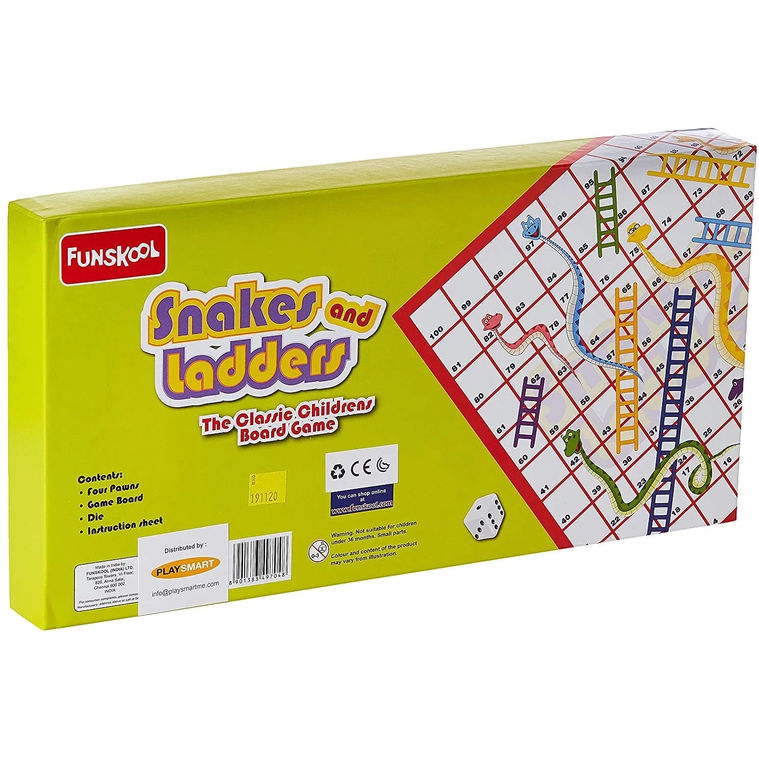 Funskool Games Funskool Snake And Ladders Family Board Game Multicolor Age- 4 Years ...