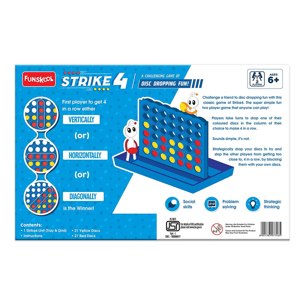Funskool Strike 4 Board Game Multicolor Age- 6 Years & Above