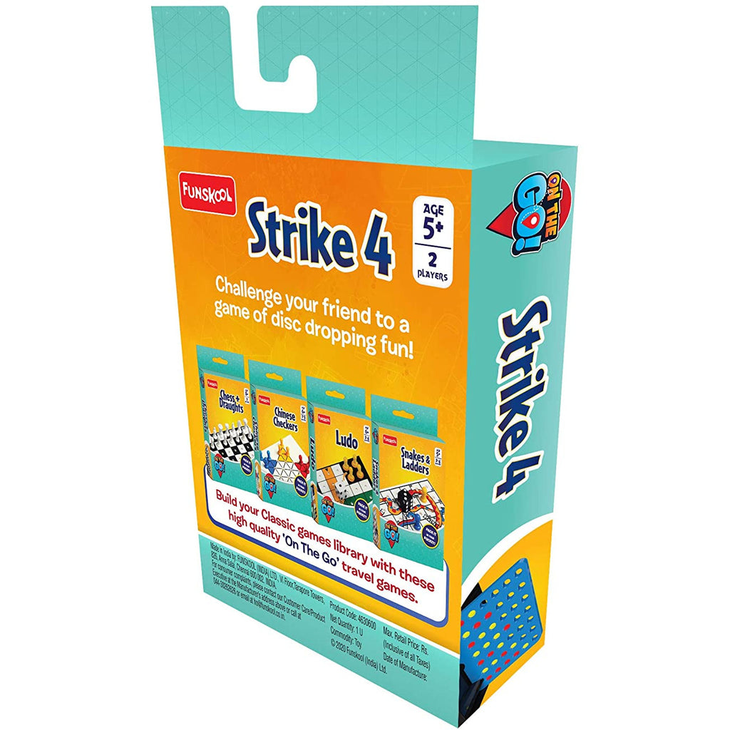 Funskool Travel Strike 4/ 2 Player Strategic Game Multicolor Age- 6 Years & Above