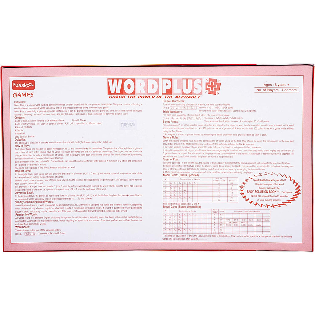 Funskool Word Plus Board Game Multicolor Age- 7 Years & Above