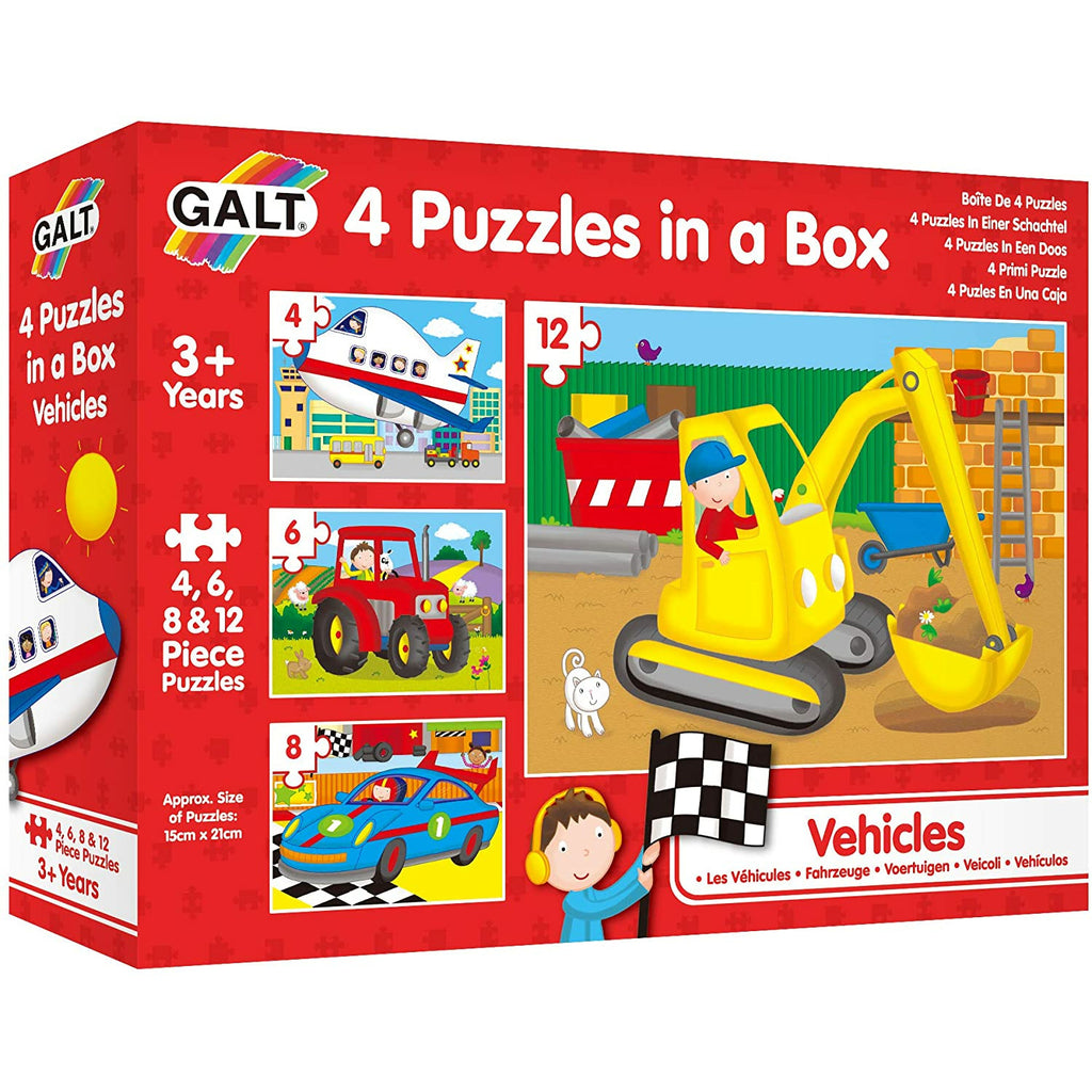 Galt 4 Puzzles In A Box Vehicles 3Y+
