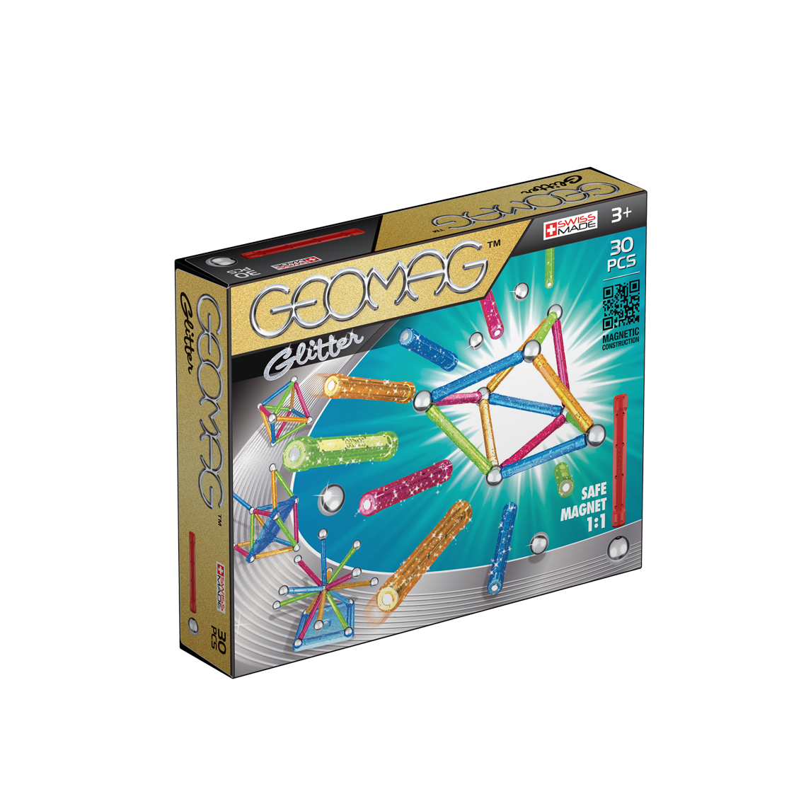 Geomag Glitter Magnetic Construction Toy 30 Pieces Multicolor