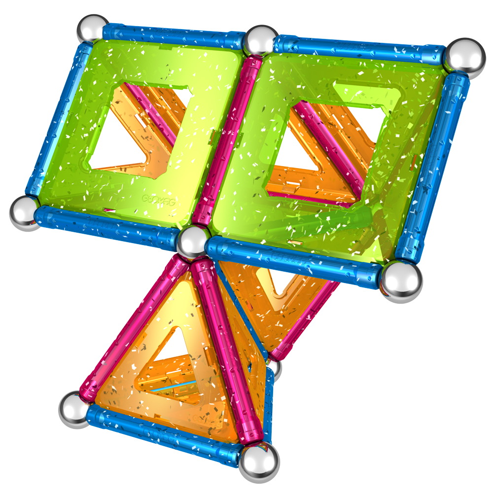 Geomag Glitter Panels Magnetic Blocks 68 Pieces Multicolor Age 3 Years Above Peekaboo