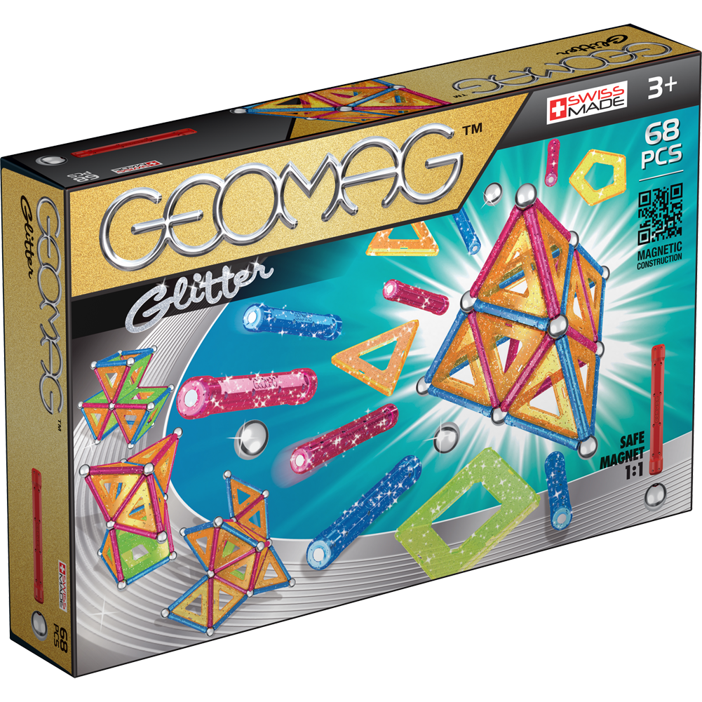 Geomag Glitter Panels Magnetic Blocks (68 Pieces) Multicolor Age-3 Years & Above