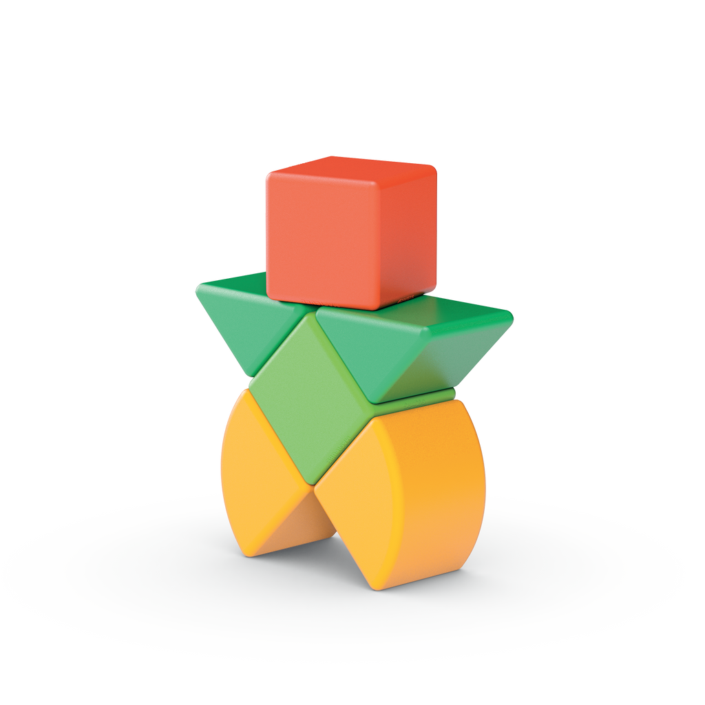 Geomag Magicube 3 Shapes Recycled Magenetic Building Blocks Starter Set (6 Pieces) Multicolor Age-12 Months & Above