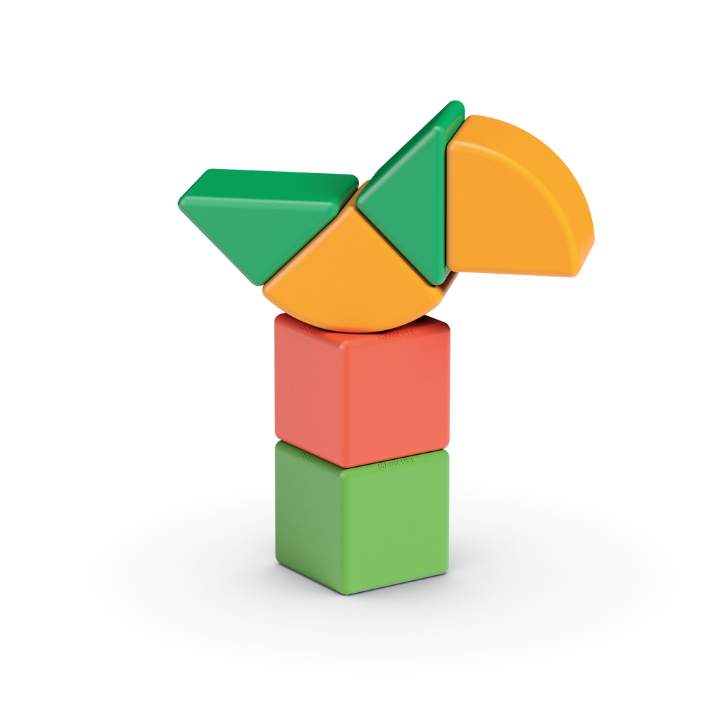 Geomag Magicube 3 Shapes Recycled Magenetic Building Blocks Starter Set (6 Pieces) Multicolor Age-12 Months & Above