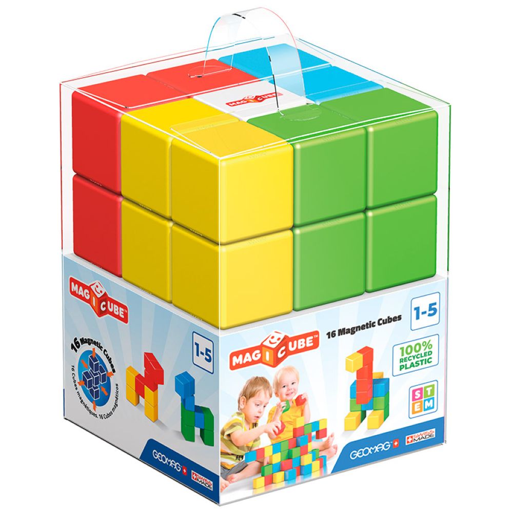 Geomag Magicube Full Color Recycled Crystal Set of 16 Multicolor Age- 12 Months & Above