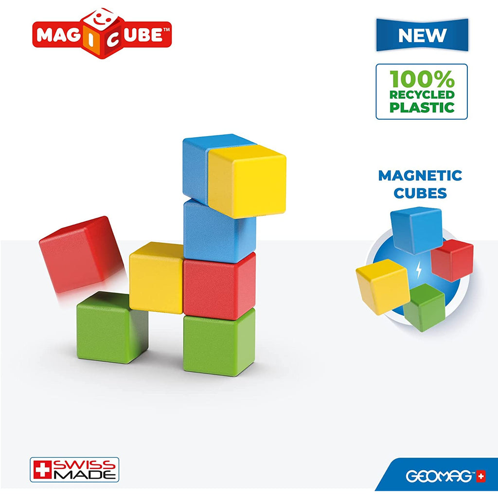 Geomag Magicube Fullcolor Recycled Try Me Set of 8 Multicolor Age- 12 Months & Above