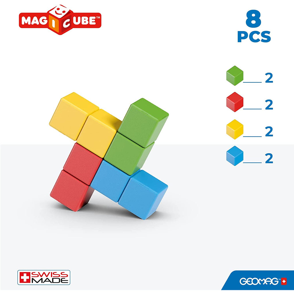 Geomag Magicube Fullcolor Recycled Try Me Set of 8 Multicolor Age- 12 Months & Above