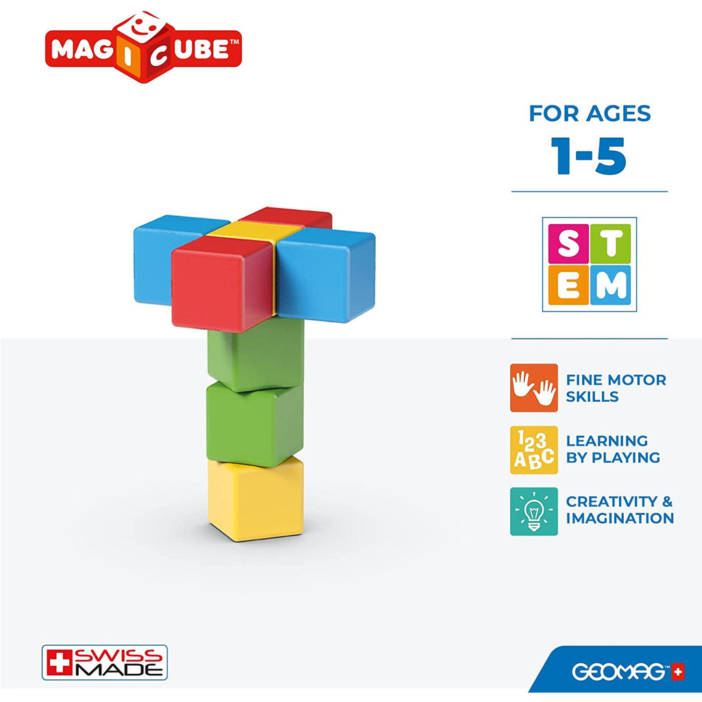 Geomag Magicube Fullcolor Recycled Try Me Set of 8 Multicolor Age- 12 Months & Above