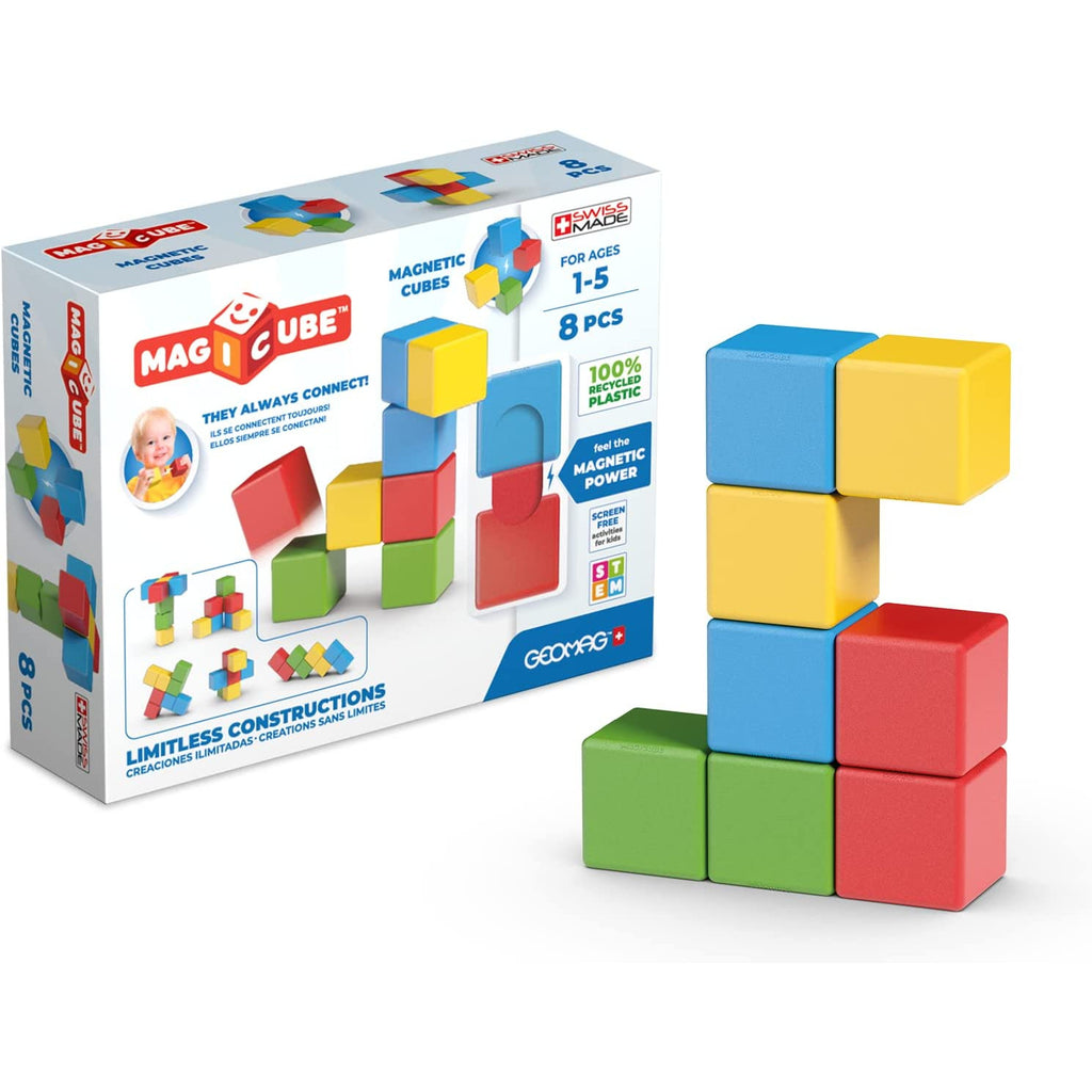 Geomag Magicube Fullcolor Recycled Try Me Set of 8 Multicolor Age- 12 Months & Above