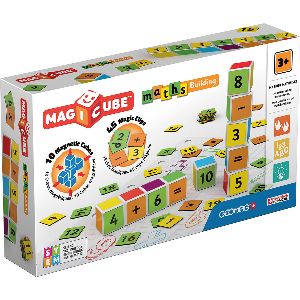 Geomag Magicube Maths Building Blocks (10 Magic Cubes+ 45 Clips) Multicolor Age-3 Years & Above