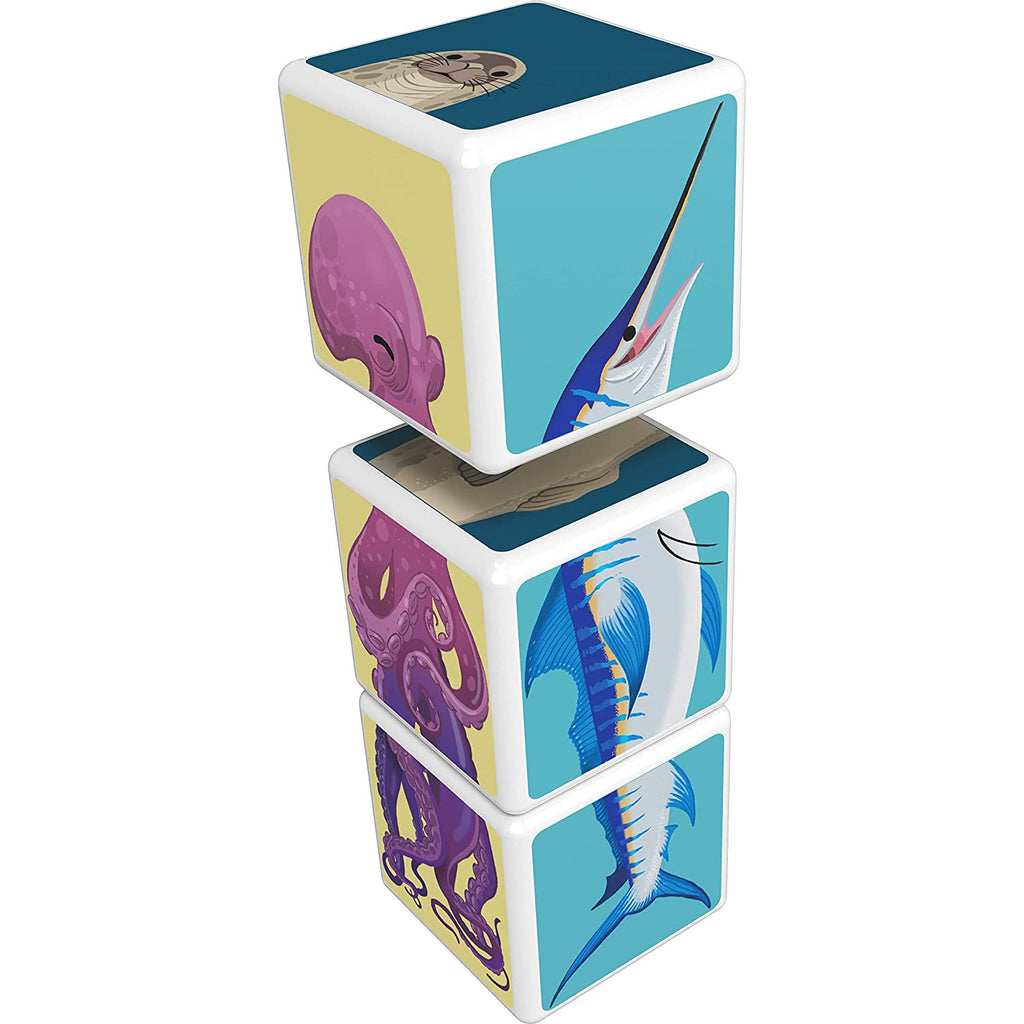Geomag Magicube Mix & Match Ocean Animals Set of 3 Multicolor Age- 12 Months & Above