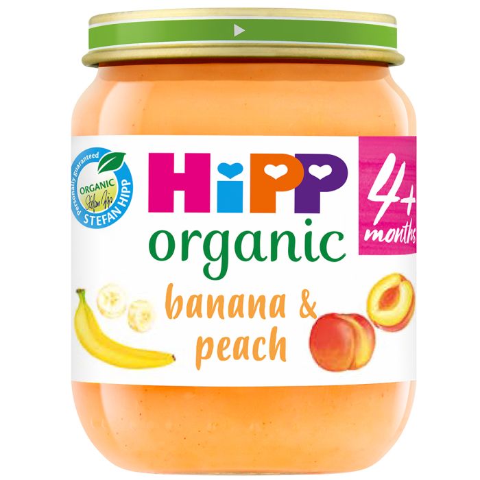 HiPP Organic Banana and Peach Puree 125g 4m+
