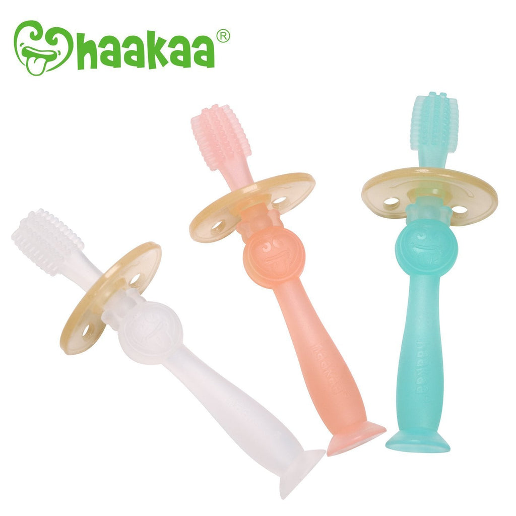 Haakaa 360° Silicone Toothbrush Clear Age-6 Months & Above