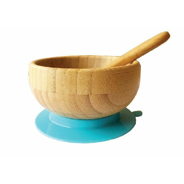 Haakaa Bamboo Bowl & Spoon Set Blue