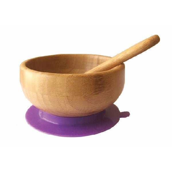 Haakaa Bamboo Bowl & Spoon Set Purple