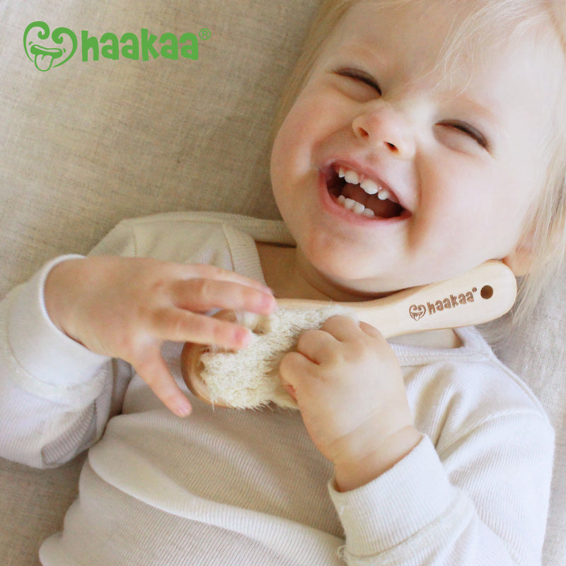 Haakaa Goat Baby Brush & Comb Set Cream Age-3 Months to 12 Months