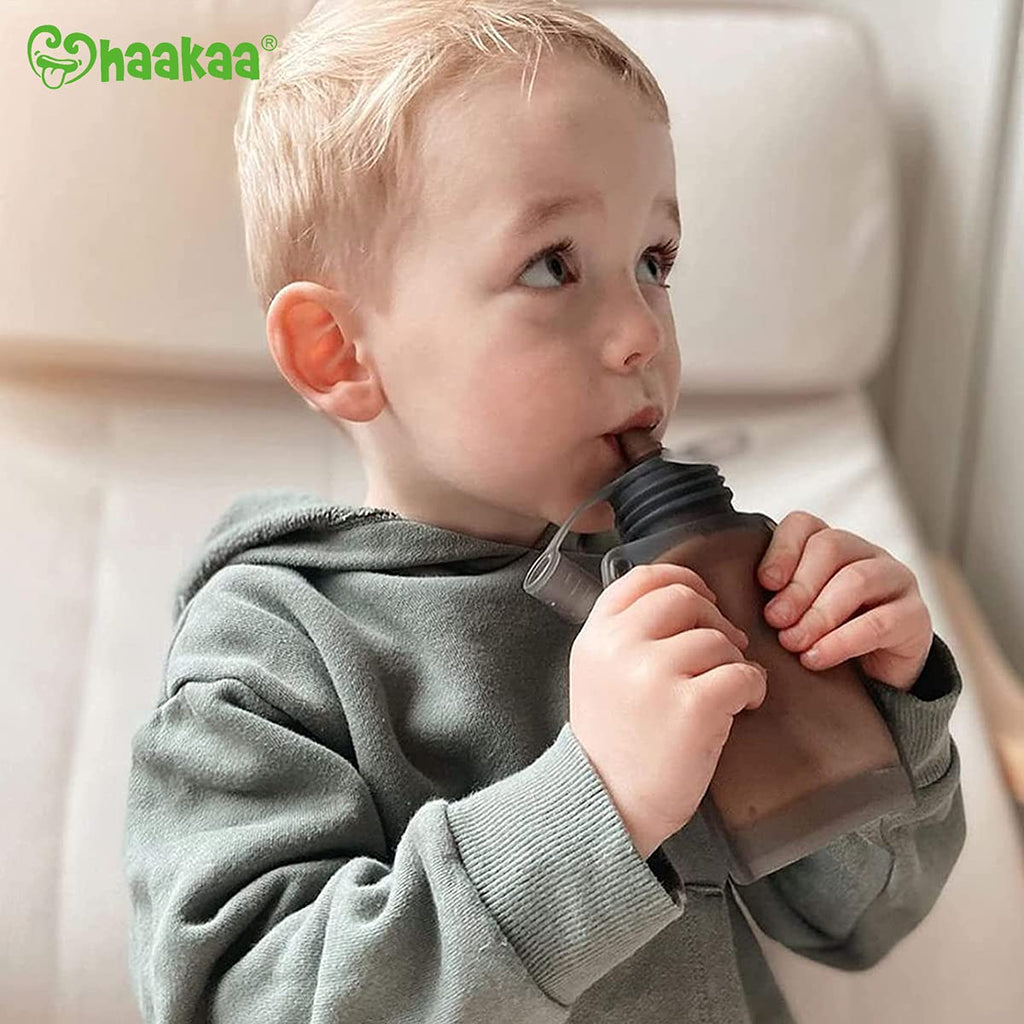 Haakaa Silicone Yummy Pouch Pack of 2 Brown Age-6 Months & Above
