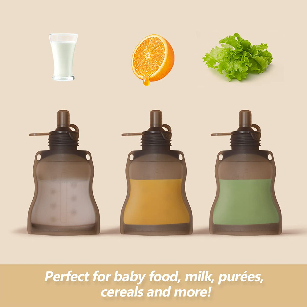 Haakaa Silicone Yummy Pouch Pack of 2 Brown Age-6 Months & Above