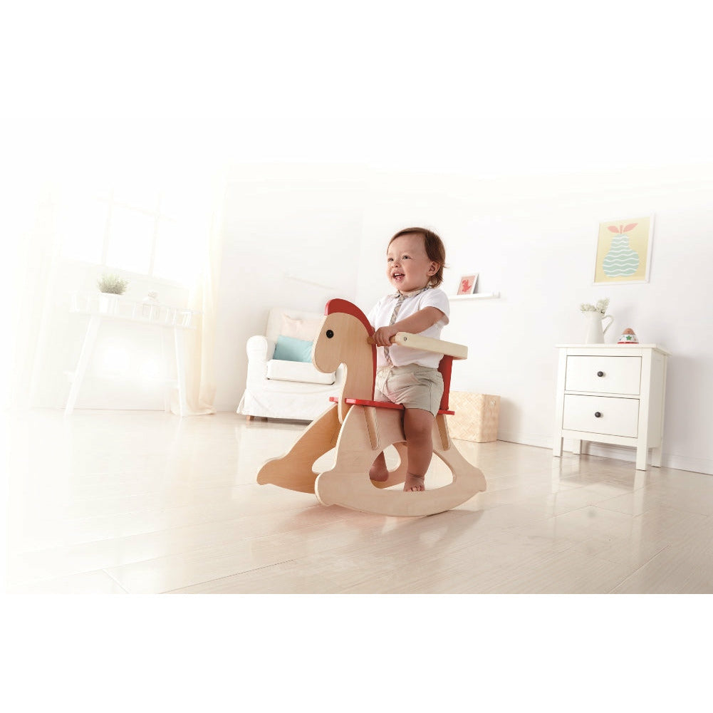 Hape - Grow with Me Rocking Horse Light Brown Age- 10 Months to 2 Years