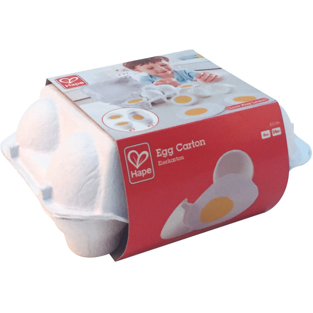Hape 6 Egg Carton Food & Kitchen Pretend Toy White Age- 3 Years & Above