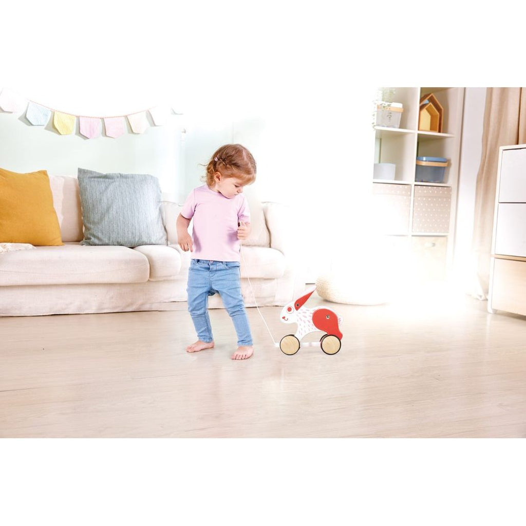 Hape Bunny Pull Along Toy Multicolor Age  12 Months & Above