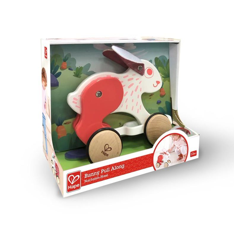 Hape Bunny Pull Along Toy Multicolor Age  12 Months & Above