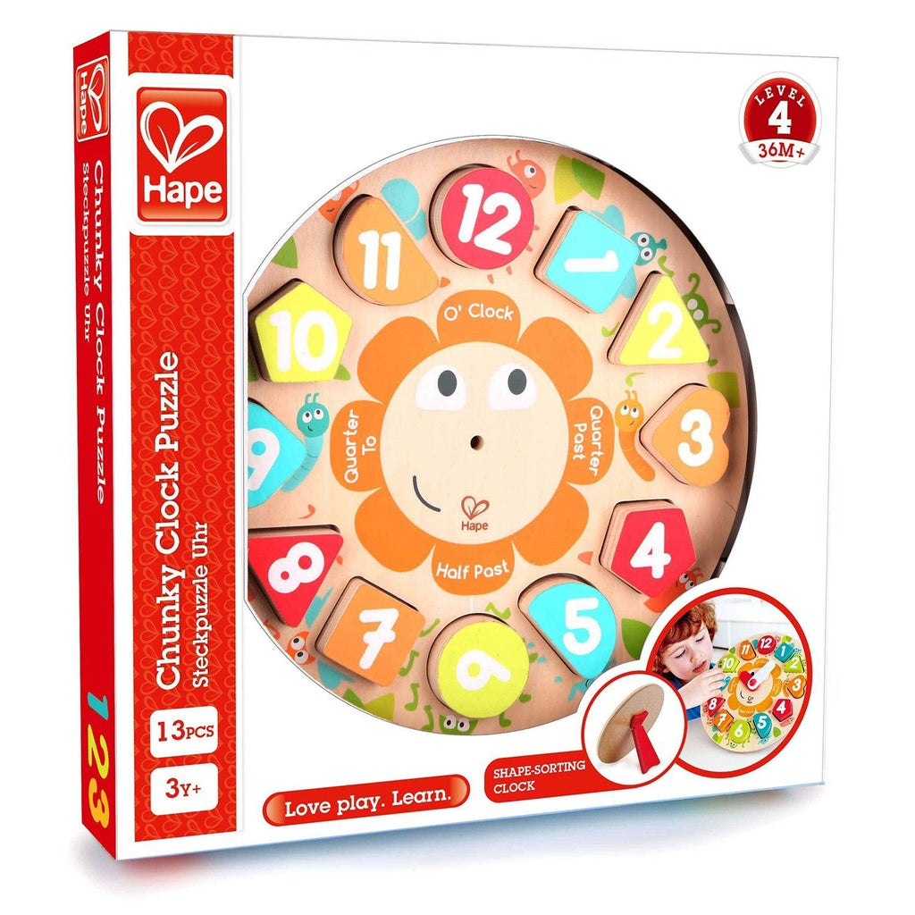 Hape Chunky Clock Puzzle Multicolor Age- 3 Years & Above