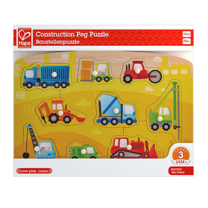 Hape Construction Peg Puzzle Multicolor Age  12 Months & Above