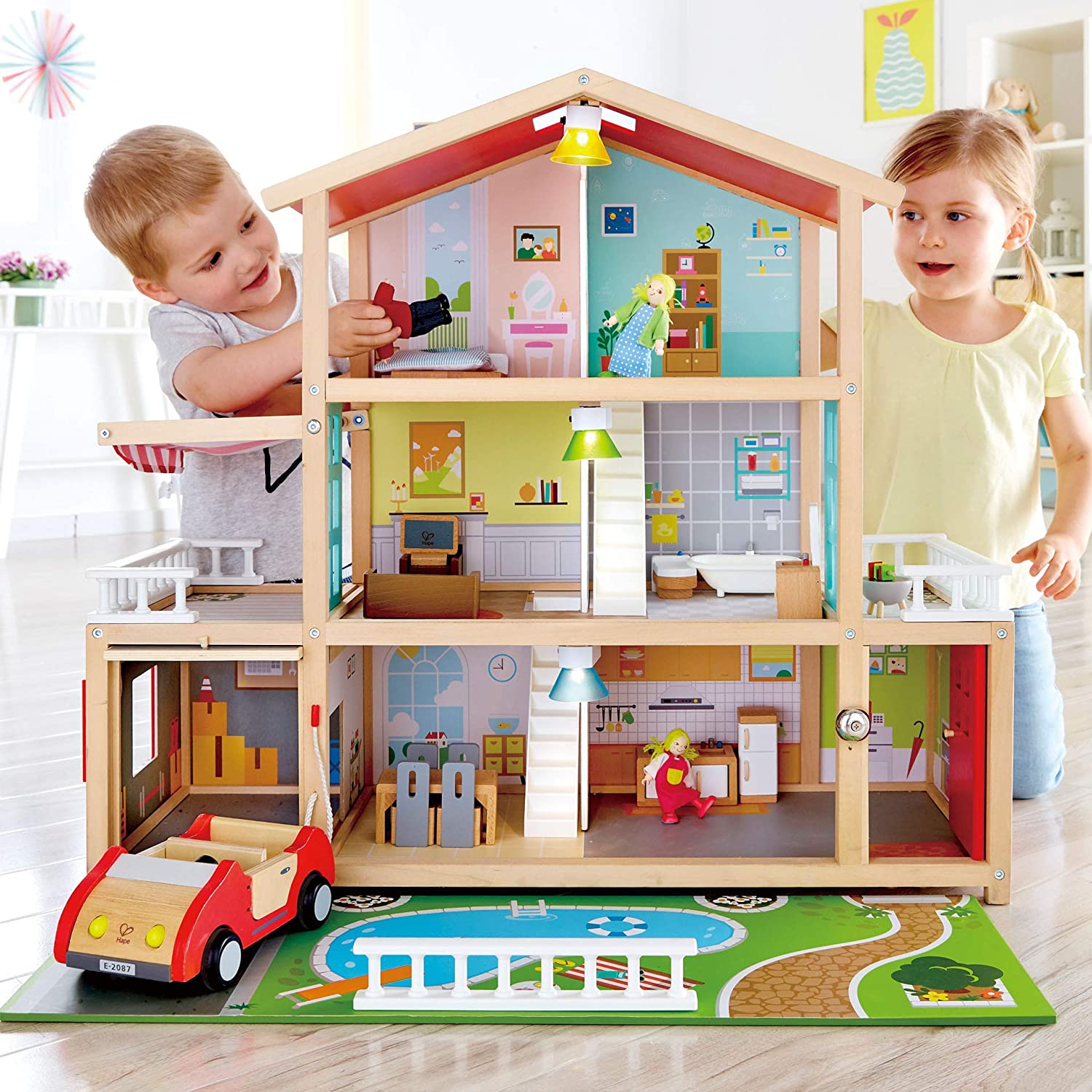 Hape Doll Family Mansion Multicolor Age- 3 Years & Above