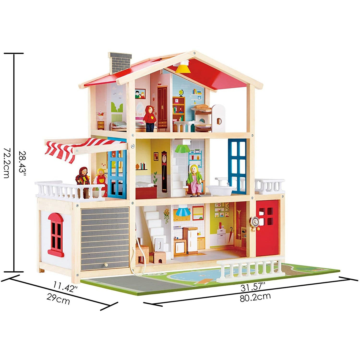Hape Doll Family Mansion Multicolor Age- 3 Years & Above