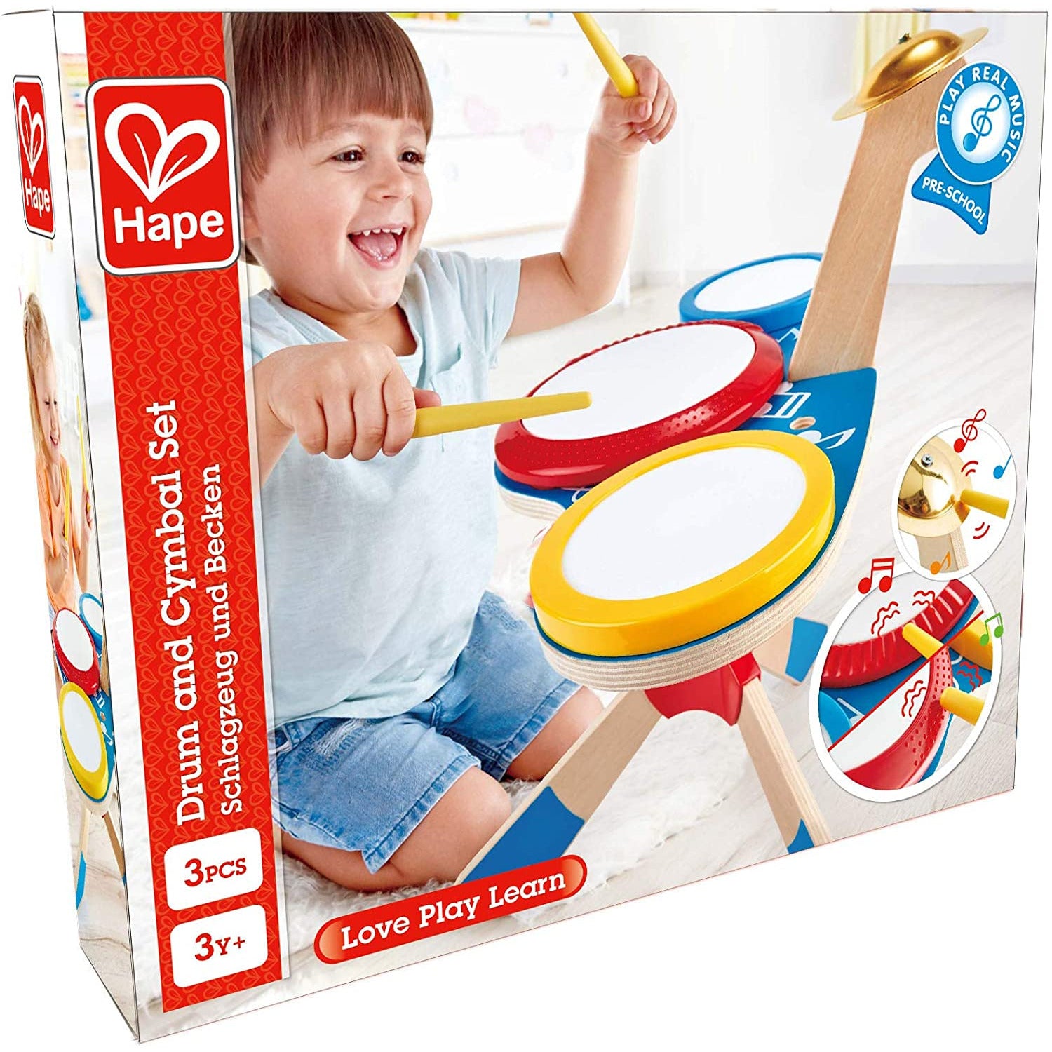 Hape Drum And Cymbal Set Multicolor Age- 3 Years & Above