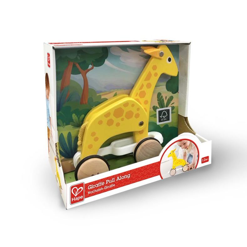 Hape Giraffe Pull Along Toy Multicolor Age  12 Months & Above