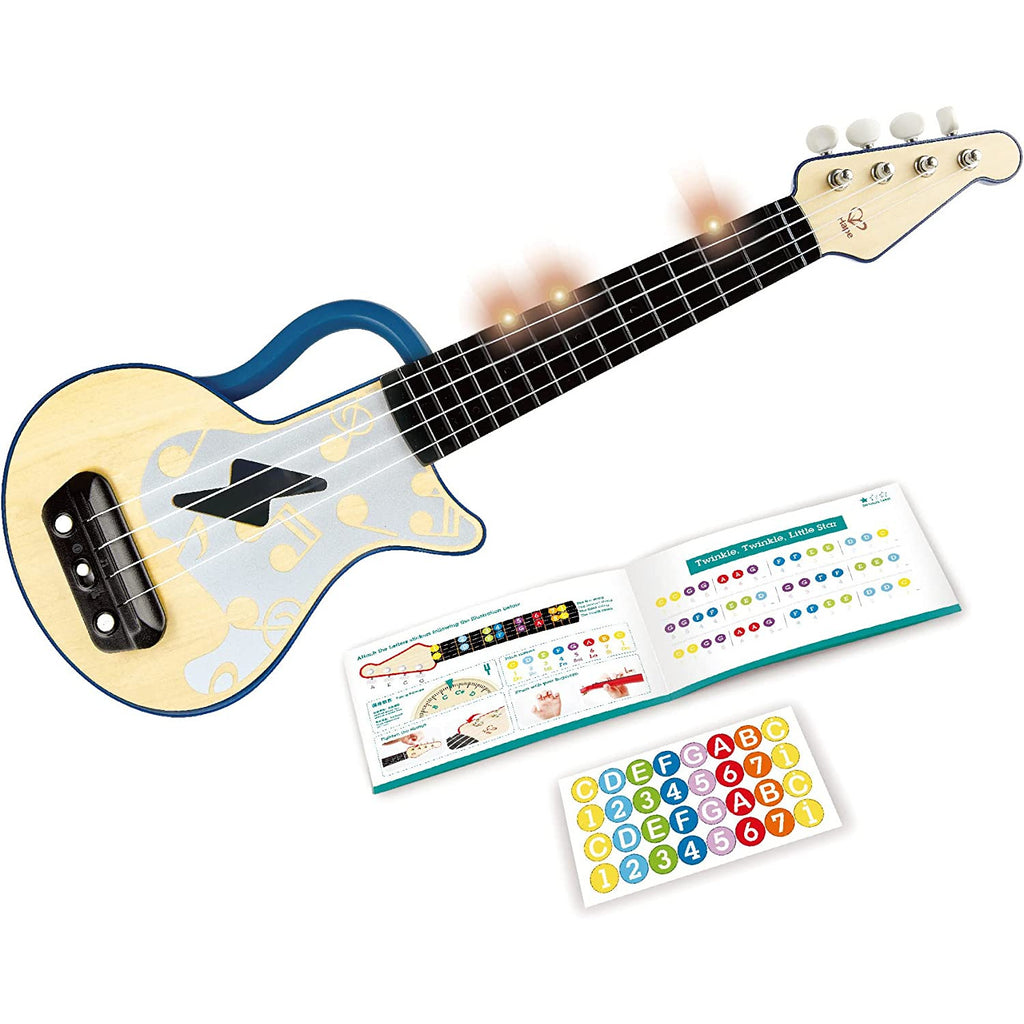 Hape Learn With Lights Ukulele Guitar Blue Age- 3 Years & Above