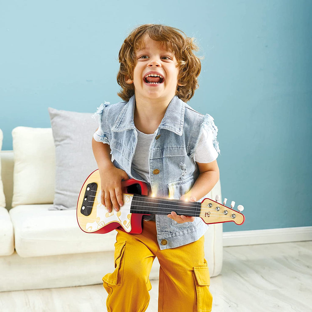 Hape Learn With Lights Ukulele Guitar Red Age- 3 Years & Above