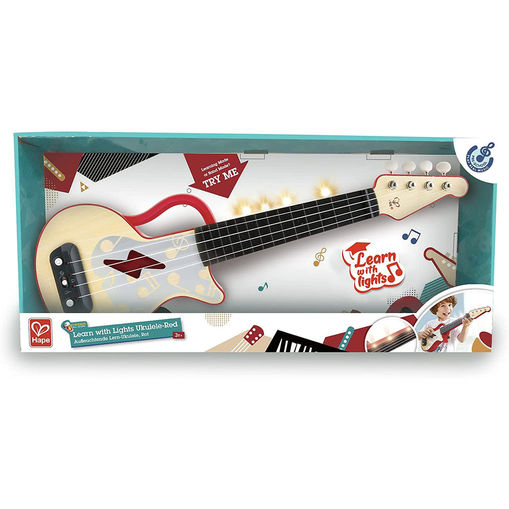 Hape Learn With Lights Ukulele Guitar Red Age- 3 Years & Above