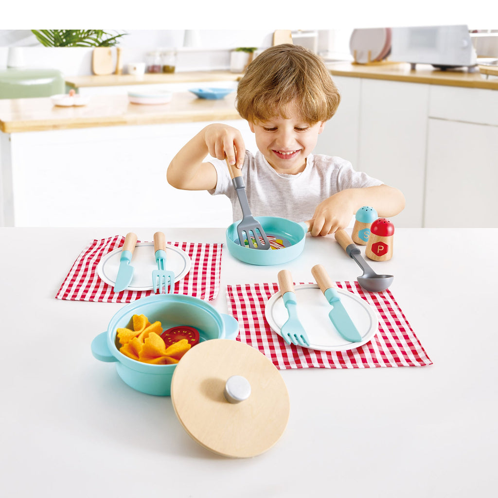 Hape Little Chef Cooking & Serve Play Set 21 Pieces Multicolor Age- 24 Months & Above