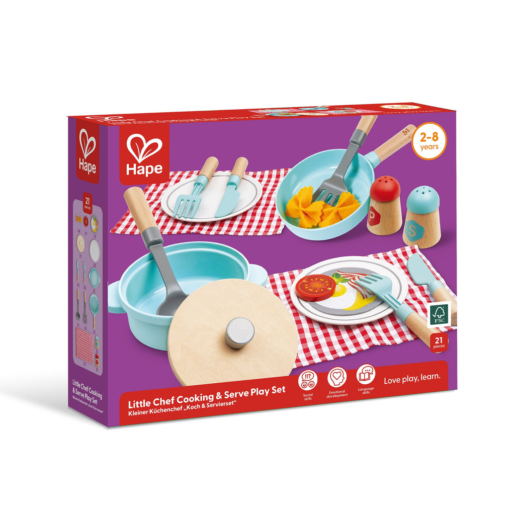 Hape Little Chef Cooking & Serve Play Set 21 Pieces Multicolor Age- 24 Months & Above