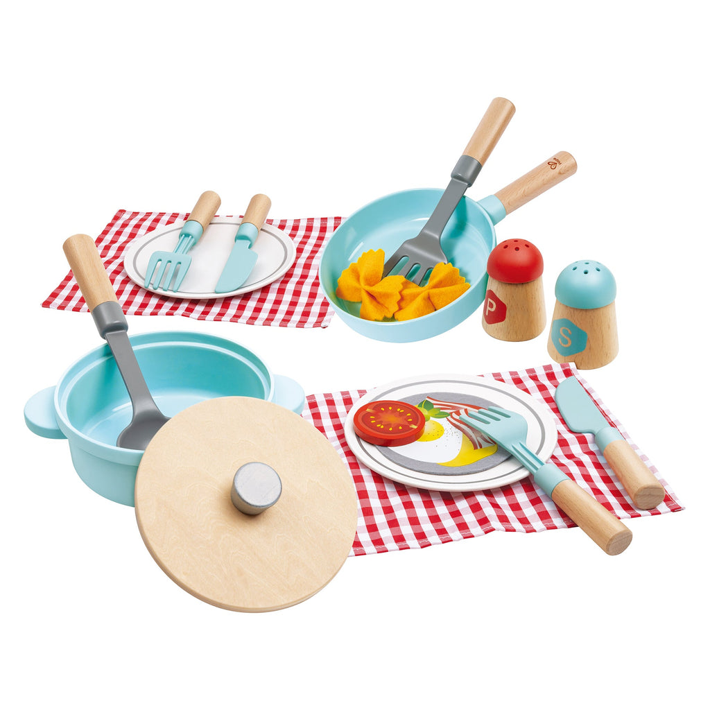 Hape Little Chef Cooking & Serve Play Set 21 Pieces Multicolor Age- 24 Months & Above
