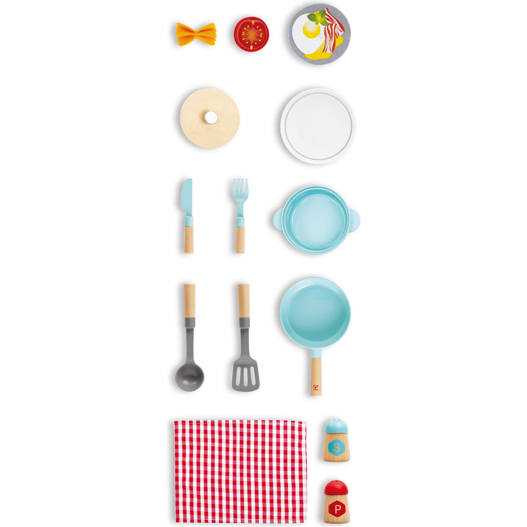 Hape Little Chef Cooking & Serve Play Set 21 Pieces Multicolor Age- 24 Months & Above