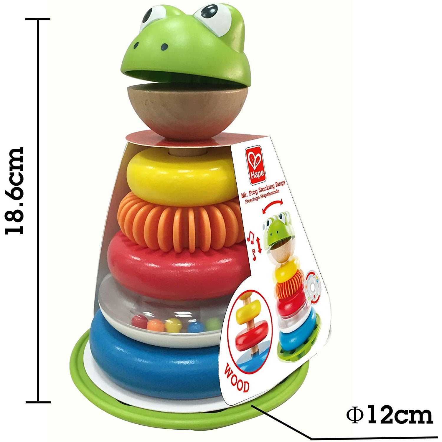 Hape Mr. Frog Stacking Rings Multicolor Age-1 Year & Above