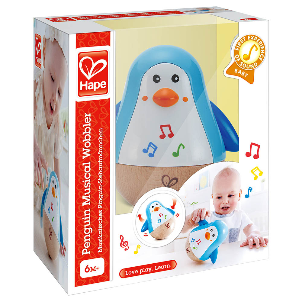 Hape Penguin Musical Wobbler Blue Age- 6 Months & Above