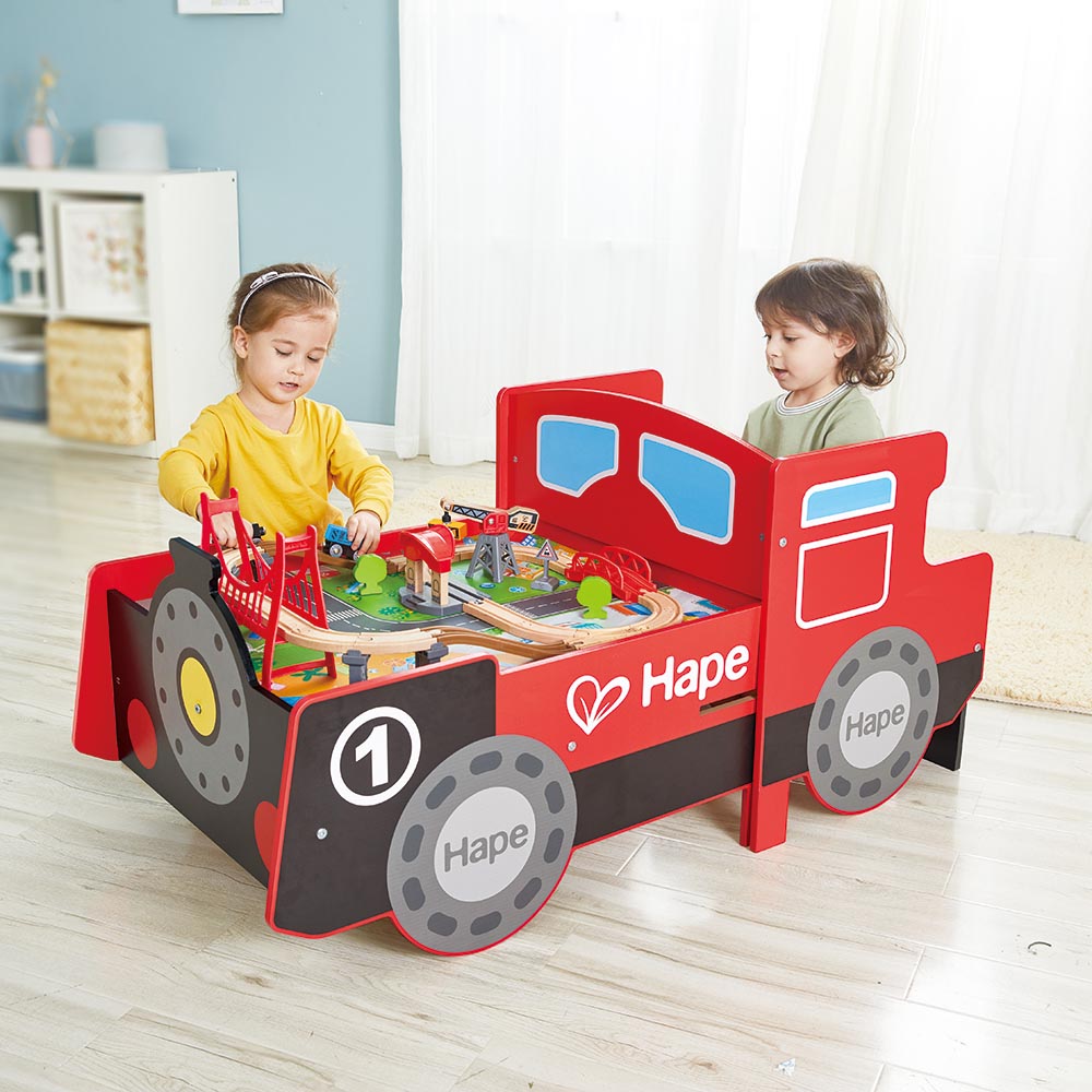 Hape Ride On & Foldable Engine Table Red Age- 3 Years & Above