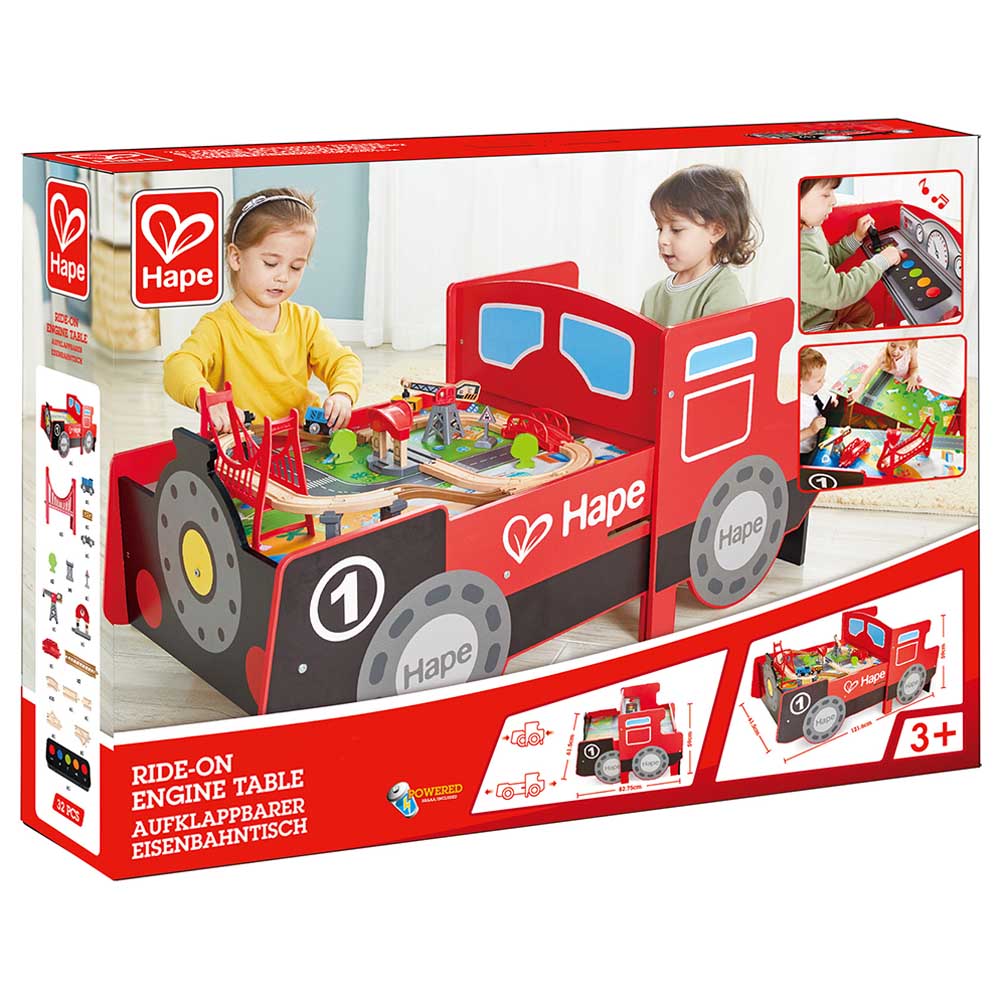 Hape Ride On & Foldable Engine Table Red Age- 3 Years & Above