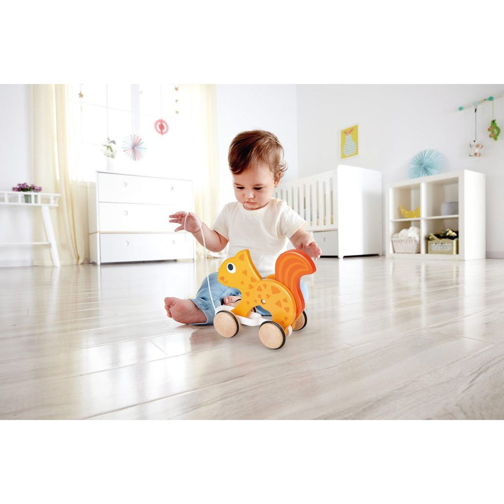 Hape Squirrel Pull Along Toy Multicolor Age  12 Months & Above