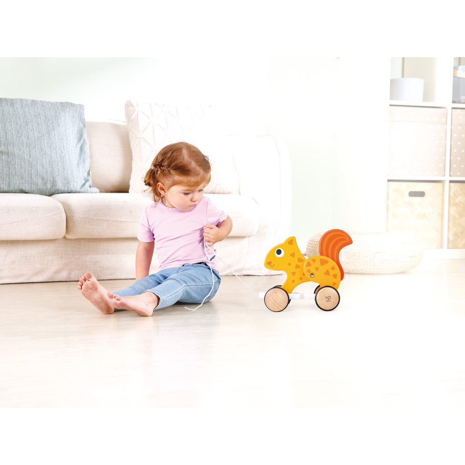 Hape Squirrel Pull Along Toy Multicolor Age  12 Months & Above